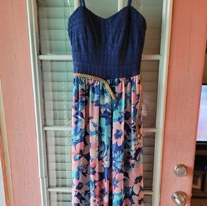 Lily Rose floral ankle length dress. Size L